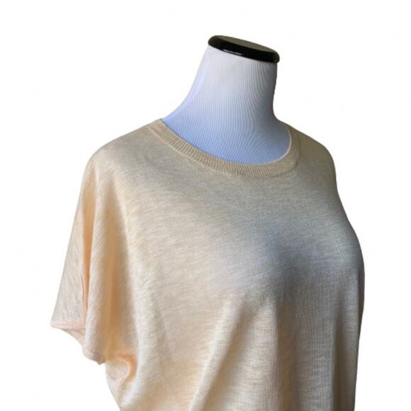 NWT Ellen Tracy Essentials Yellow Dolman Sleeve Draped Knit Sweater.  Size M - Picture 2 of 11